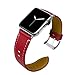 Produktbild BZLine® für Apple Watch Armband 38mm/42mm, Mode Leder Ersatz Wrist Strap Band Uhrenarmband Schlaufe Smart Watch Armbänder mit Klassische Schließe für Apple Watch Series 3/2/1 (38 mm, Rot)