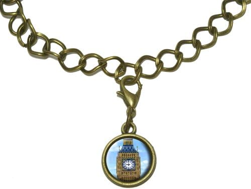 Big Ben Clock Tower London England Charm with Chain Bracelet