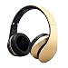 Produktbild Cuitan Universal Wireless Bluetooth V3.0 / Wired 3.5mm Stecker ON-Ear Kopfhörer, mit Audio Kabel und Laden Kabel Built-in Mikrofon Stereo FM Radio Ohrhörer Headphone Stirnband Earphone Headset für iPhone 6s, 6, 5s, 4s, iPad, iPod, Samsung Galaxy und andere Bluetooth Geräte Smart Phones - Gold
