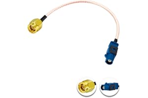 Vecys SMA Mâle vers Fakra C Mâle Câble Bleu en Queue de Cochon RG316 6in/15cm Fakra C Plug vers SMA Plug Câble D'extension D'antenne GPS pour Véhicule GPS Navigation Car Radio Stereo
