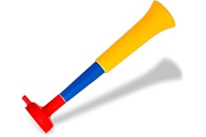 FUN FAN LINE Confezione da 3 Trombe Vuvuzela - Design Leggero - Suono Fino a 98 Db - Accessorio per Feste di Calcio e Sportive (Colombia)