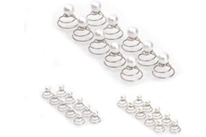 FLEXISTORE 10 spirales Epingle Curlie - Accessoires cheveux mariage - 8mm - blanc