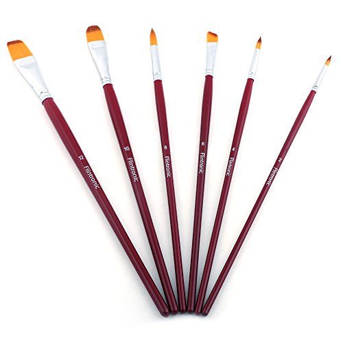 Flintronic Pinsel-Set Künstlerpinsel,Ölmalpinsel Acrylpinsel Verschiedene Größe, für Acrylfarben oder Aquarellfarben, 6 Stück