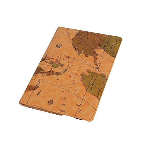 Apple iPad Pro 9,7 Smart Cove , elecfan ® 9.7 Zoll 360 Grad Drehbaren PU Leder hülle leder Smart schutzhülle für iPad Pro 9.7 Map Muster Multi Funktion mit eingebauter Magnet für Schlaf Spur Feature Standplatz (iPad Pro 9.7, Map-grün) - 2