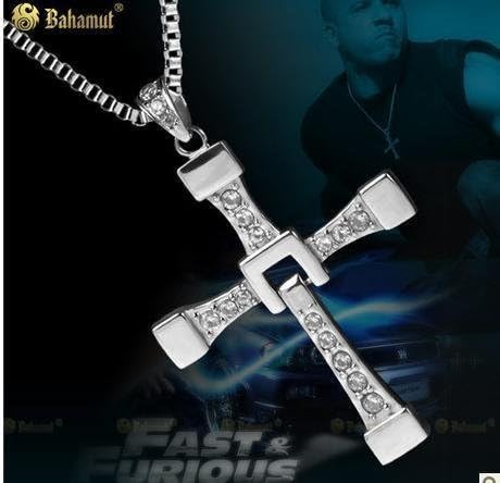 Big size Fast and Furious 6 Dominic Toretto's Cross Necklace Pendant Vin Diesel Titanium Steel Necklace Men\s Jewelry by Baham