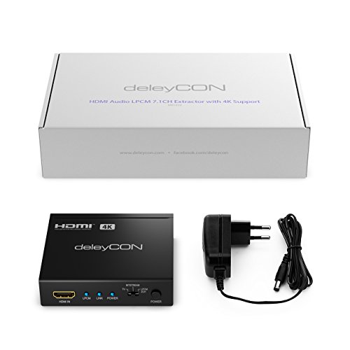 deleyCON 4K HDMI Audio Extractor Konverter Digitaler Audio Adapter Konverter Dolby Digital HDMI SPDIF Toslink Optisch L/R Stereo Digital Analog Wandler - 7