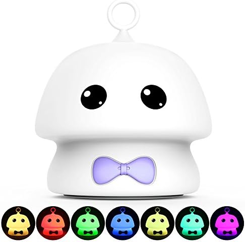 Janrut mushroom Night Light for Kids Soft Silicone LED Baby Nursery Sleep Relaxing Tap Light, Children Toy Nightlight Decorative Desk Light for Bedroom