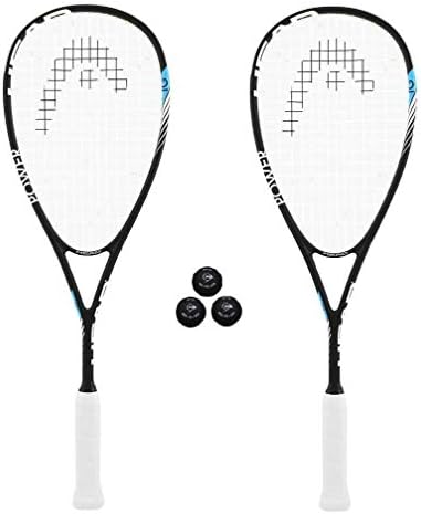 HEAD IG Power Graphite Squash Racket + 3 Squash Balls and Cover (Various Options)