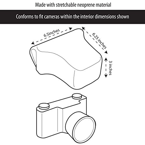 Housse Etui Appareil Photo Num  rique et Accessoire en N  opr  ne Rembourr   Protection Robuste USA Gear avec poche et ceinture pour vos appareils Canon EOS   Nikon Et Plus - Noir Gris