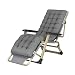 Produktbild AA-SS-Folding chair Faltbarer Liegestuhl Lazy Reclining Relaxer Leisure Liegestuhl Tragbarer Erwachsener Strand Balkon Garten Schlafzimmer Grau Gewicht 200kg