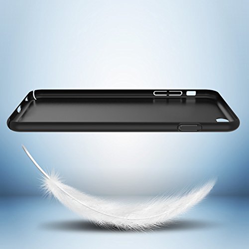 iPhone 6S Plus Case, TORRAS Ultra-Thin Case with [Tempered Glass Screen Protector], Simple Stylish Fully Protective Matt Cover for Apple iPhone 6S Plus/6 Plus 5.5"-Space Black