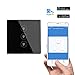 Produktbild BIUBIUboom Smart WiFi Lichtschalter, Touch Wandschalter Panel, Smart Licht Timer Schalter 110-240 V, Keine Hub Erforderlich, Kompatibel mit Amazon Alexa Echo (Schwarz 3-Gang)