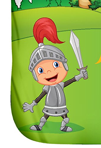 Aminata Kids – süße Kinderbettwäsche Bettwäsche Kinder Ritter 100×135 cm KINDERBETTGRÖSSE Baumwolle Ritter Jungen Drache Ritterburg bunt - 6