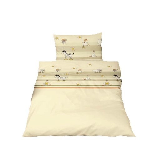 Bierbaum 1610 Renforcé Kinderbettwäsche 2151, 100x135 cm, natur