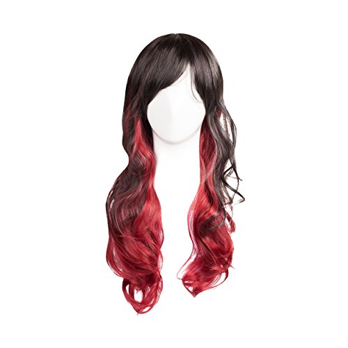 WIG-023 Synthetic Long Ombre Black and Red Wig