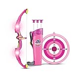 SainSmart Jr. - Jeu de tir à l'Arc pour Petites Filles à partir de 6 Ans - 3 flèches incluses - Rose