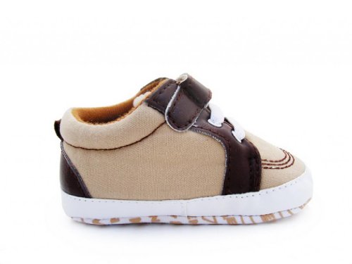 Bigood Baby Toddler PU Leather Crawl Shoes Stars Walking Sneaker 13cm Brown