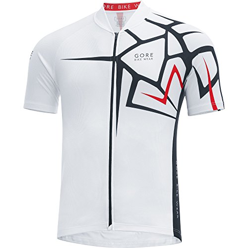 GORE BIKE WEAR Malla manga corta Hombre, Ciclismo en carretera o MTB, Transpirable, GORE Selected Fabrics, ADRENALINE Jersey, Talla L, Blanco, SELADR010005