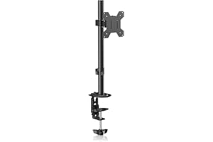 suptek Soporte Monitor para Pantallas de 13 a 27 Pulgadas, Brazo Monitor Altura Regulable hasta 42 cm, Inclinación y Giro, VESA 75 mm y 100 mm, 2 Opciones de Montaje - MD6401