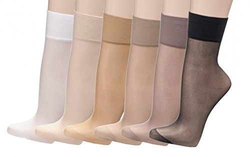 10 Paar Feinsöckchen, 20 den 22 dtex=20 den weiß, make-up, perle, diamant, elysee, schwarz CH-819 (One Size, Diamant)