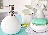 Color: blanco Phnom Penh GTVERNH-Cuarto de baño productos ceramicos baño de cinco sets wc lave la pasta de dientes cepillo de dientes boca copa