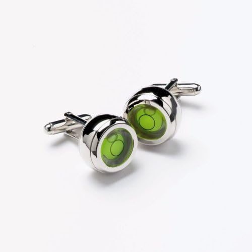Mens Designer Stainless Steel Cufflinks with Spirit Level Design