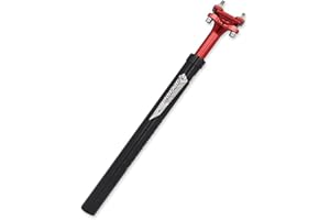 ThinkTop Bike Aluminum Alloy Seatpost φ27.2 28.6 30.9 31.6mm Adjustable Length 400mm Suspension Seat Post for MTB Road Bicycle Shock Absorption 5cm High Stiffness