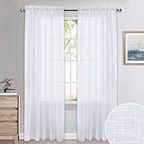 EXZELLENTES STOFF: Anders als die andere leichten Voile Vorhänge sind unsere Leinen optik Gaze Vorhänge mehr schwer als die normale Vorhänge. In der Zwischenzeit verleiht räumliche Textur Ihrem Haus einen modernen Stil.