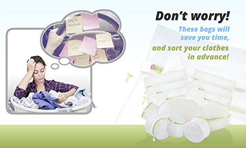 Bramble – Wäschenetz, 6 Stück Wäschesack, Premium Qualität Wäschetasche, Wäschebeutel für Waschmaschine, Schutzbeutel aus Netzmaterial mit Reißverschluss in verschiedenen Größen - 8