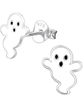 Laimons Kids Kinder-Ohrstecker Kinderschmuck Geist Gespenst Weiß Sterling Silber 925