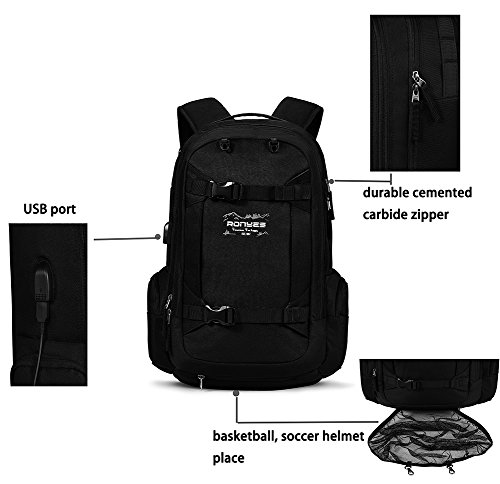 40L Basketball Fu ball Rucksack Skateboard Snowboard Ball Rucksack Komplettboard Backpack mit USB Steckdose Laptop 17 3 Zoll Rucksack Reise Schule Co reviews 40L Basketball Fu ball Rucksack Skateboard Snowboard Ball Rucksack Komplettboard Backpack mit USB Steckdose Laptop 17 3 Zoll Rucksack Reise Schule Co