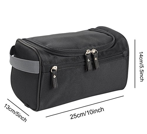 iSuperb® Robustes Herren Kulturtasche Kulturbeutel Wasserdicht Kosmetiktasche Make-up Tasche mit Haken zum aufhängen für Reise (schwarz) - 4