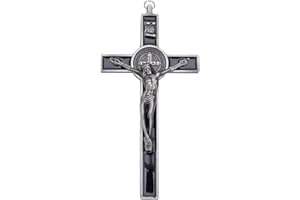 HOBBIESAY 1Pc Black Cross Wall Hanging 19.2cm Alloy Cross Decoration Gatholic Crucifix Wall Cross Wall Mounted Cross Ornament for Home Party Gift Decor