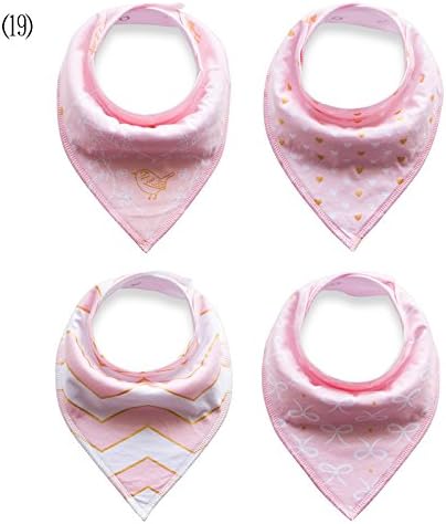 Neufashion Baby Bandana Drool Bibs Scarves Unisex 4 Pack Gift Set for Teething and Drooling, 100% Organic Cotton, Soft and Absorbent for Girls Boys