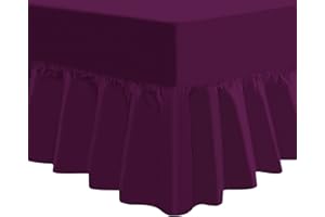 NIYS LUXURY BEDDING Arizone T180 Percale Standard Fitted Sheet in 14 Colours (Plum/Purple, King)