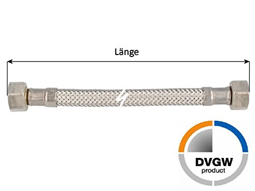 tecuro DN 8 Verbindungsschlauch IG x IG – für Sanitärinstallation KTW-A- DVGW (3/8 x 3/8 x 300 mm) - 2