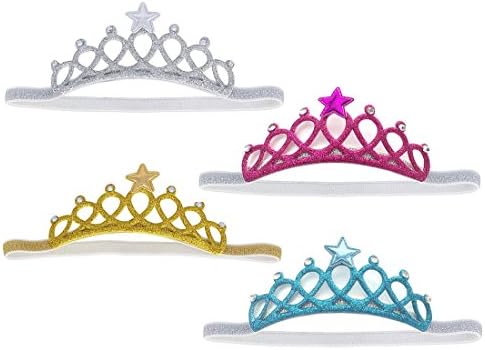 Baby Crown Headbands Girl's Hair Bows Newborn Headbands pack of 4