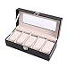 Produktbild TQ 8 Slots Grid PU Leder Armbanduhr Display Box Schmuck Aufbewahrungsbox Organizer Fall Uhr Display Box Storage Holder,C