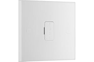 BRITISH GENERAL BG Electrical Unswitched Fused Spur Connection Unit, Double Pole, Square Edge, Nexus 900 Series, White Moulded, 13A, 952