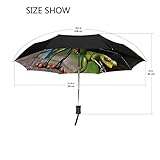 Ieararfre Paraguas Tres Ranas teñidas en Rojo, Triple Pliegue, Resistente al Viento, Mango...