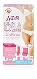 Nads Hair Removal Bikini and Underarm Wax Strips Strips - Pack of 24 Strips