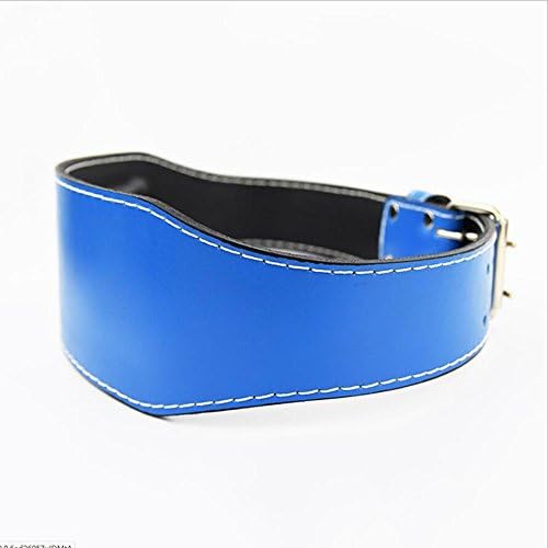 Leather Gym Weight Lifting Lever Buckle Powerlifting Belt Fitness Exercise Bodybuilding Support Power Training Squat Belt Equipment , Blue , s