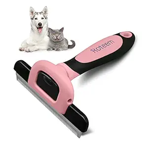 Roteem Pet Hair Remover, Dog Brush Effectively Reduces Shedding Professional Shedding Brush for Dogs and Cats,Pink