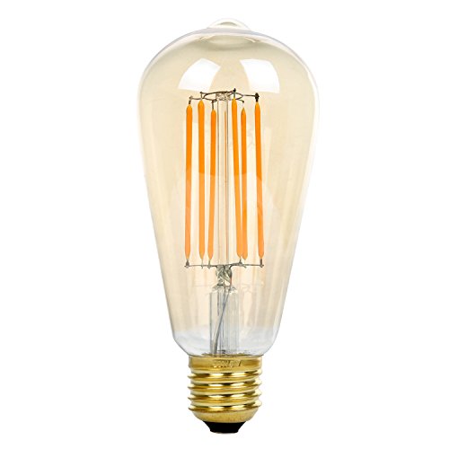 ST64 8W LED Bombilla de Filamento, Bulbo Dorado , E27 Base, NATIONALMA