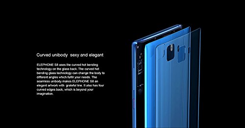 Elephone S8- 4G Smartphone ohne Vertrag, 6.0 Zoll, Android 7.1.1, Deca-Core Helio X25 CPU Mali T880 2.5GHz , 4GB RAM 64GB ROM, 4000mAh, Fingerabdruckerkennung, Dual Kamera, Dual SIM (Blau)