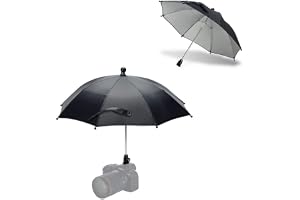 JJC Kamera Hot Shoe paraply, solskydd regnskydd bärbara väderbeständiga paraplyer paraply skyddar kameran från regn snö sol (