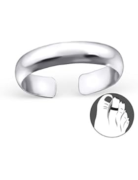 Silber Schlicht Zehenring verstellbar