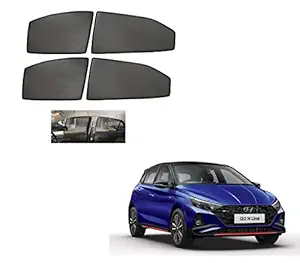 Kozdiko Premium Custom Fit Car Sun Shades Fix Curtains Non Magnetic Mesh Compatible for Hyundai I20 N Line