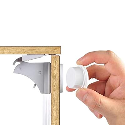JFUNE Bébé et Enfant de sécurité magnétique Serrure de meuble, JFUNE tiroirs magnétique de sécurité Locks- 6 verrous + 1 clé