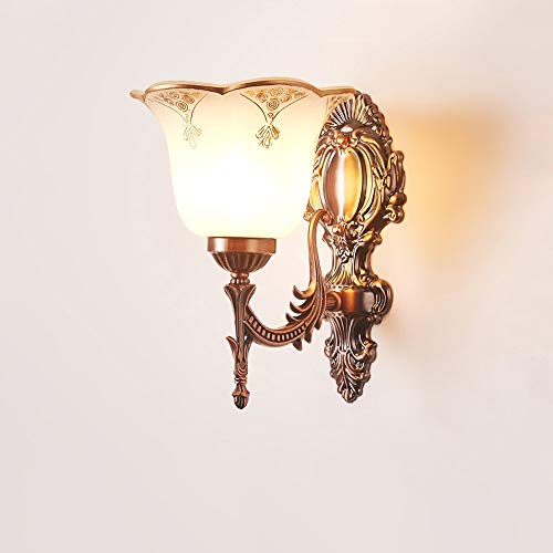 Preisvergleich Produktbild Xiao Yun * Single Head Led Europäischen Nachtwandleuchte Wohnzimmer Schlafzimmer Gang Kreative Doppelkopf Wandleuchte Zinklegierung Treppe Hintergrund Wandleuchte Leuchten (Größe: Einzelkopf)